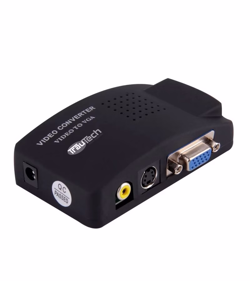 Convertidor RCA a VGA Trautech PE AV03__01 HD Multimedia PERU SAC Adaptador RCA CVBS S Video a VGA Trautech PE AV