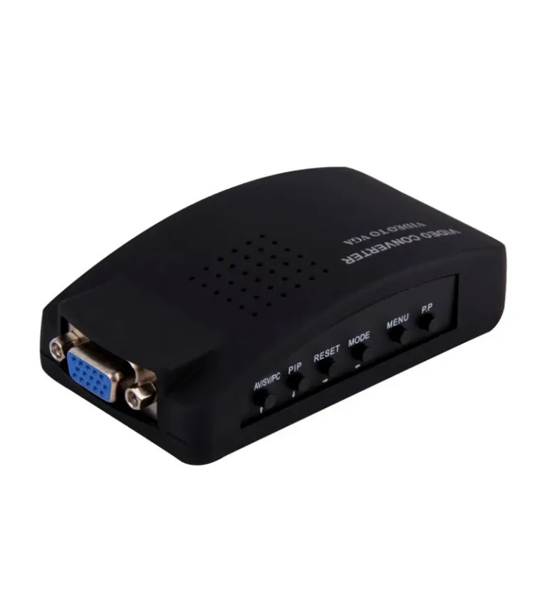 Adaptador RCA CVBS S-Video a VGA Trautech PE-AV0003