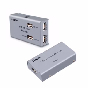 Extender USB 2.0 por RJ45 Cat5e Cat6 hasta 50M via UTP Cat5e Cat6 con 4 salidas USB 2.0 Dtech GP-DT7014A