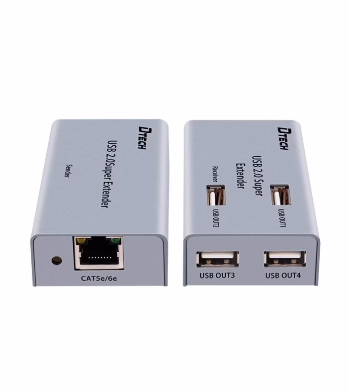 Extender USB  por RJ Cate Cat hasta M via UTP Cate Cat con  salidas USB  Dtech GP DTA