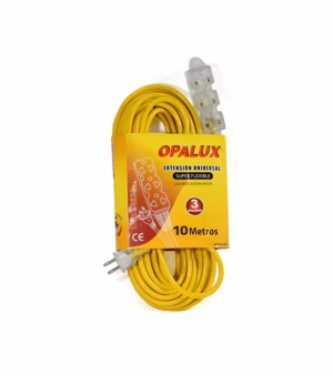 Extensión de Corriente con 3 Tomas Siliconadas con Luz Indicador y Cable de 10MT Opalux OP-FL1210, Extensión Eléctrica Vulcanizada