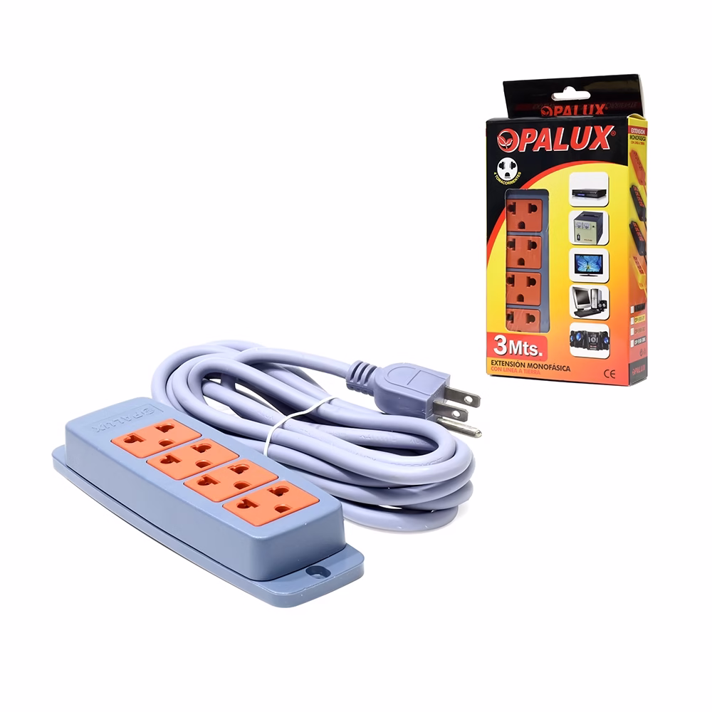 Extensión de Corriente de M Opalux OP  G Extensión de Corriente de M con  Tomas Universales y Punto a Tierra Opalux OP  G Extensión Monofásica de  Metros Opalux Extensión de Corriente con Punto a Tierra de  Metros OP  G