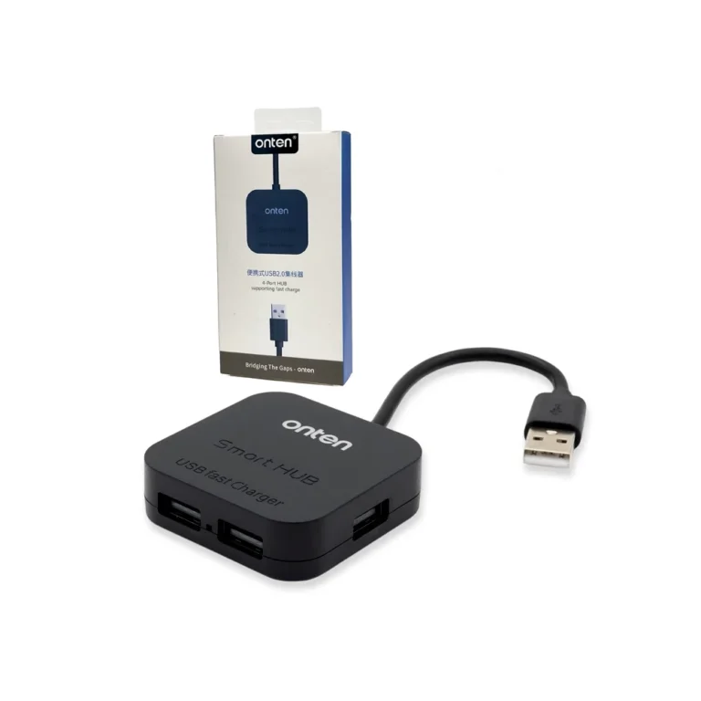 HUB USB de 4 Puertos USB 2.0 Onten OTN-5210 Hub Concentrador USB 2.0 de 4 Puertos Onten OTN-5210