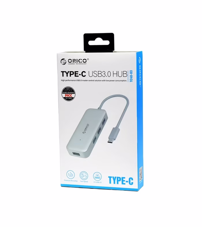 Concentrador USB  x  Puertos a USB C Orico TCU U SV BP Hub de  Puertos USB  a USB Tipo C para MAC 