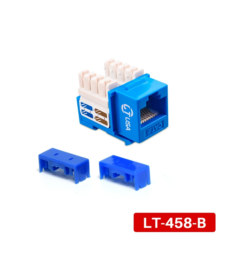 Jack Cat6 Azul de Poncheo 90° LT USA LT-458-B Keystone Jack Cat6  Color Azul - LT USA LT-458-B