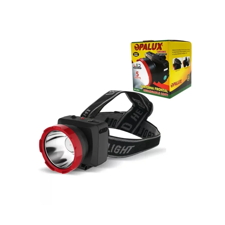 Linterna LED frontal Recargable de 5W Opalux OP-5052 Linterna Frontal de 5W Recargable Opalux OP-5052, Linterna Frontal tipo Minero de 5 Watts 250 Lúmenes, Linterna Recargable ajustable para la Cabeza