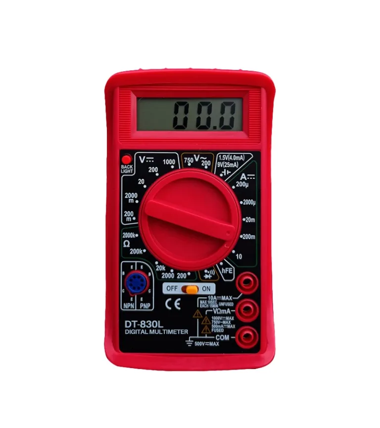 Multitester Digital Multifunción con panel Led DT-830L High Full Max, Multímetro Digital DT-830L High Full Max con Luz de Fondo y Protector de Silicona en HD Multimedia PERU SAC