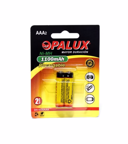 Pila Recargable de 1.2V 1100mAh Ni-MH x 2 Pilas AAA  Opalux DH-1100AAA
