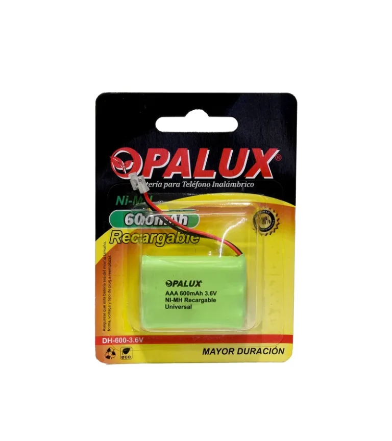 Batería Recargable de 3.6V 600mAh Ni-MH x 3 Pilas AAA de 1.2v Opalux DH-600-36-V