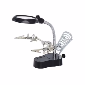 Takema ZD-126-2 Soporte Cautín con Lupa 3X, Luz LED y Pinzas: Precisión y Comodidad para tus Trabajos Electrónicos