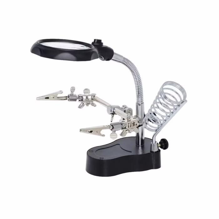 Takema ZD   Soporte Cautín con Lupa X Luz LED y Pinzas Precisión y Comodidad para tus Trabajos Electrónicos
