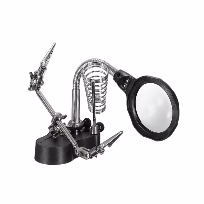Takema ZD   Soporte Cautín con Lupa X Luz LED y Pinzas Precisión y Comodidad para tus Trabajos Electrónicos