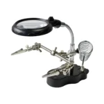 Takema ZD-126-2 Soporte Cautín con Lupa 3X, Luz LED y Pinzas: Precisión y Comodidad para tus Trabajos Electrónicos