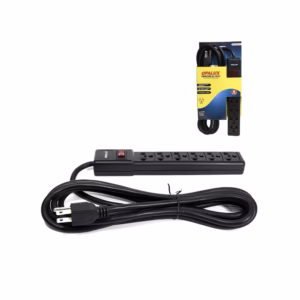 Supresor de Pico de 2MT Opalux OP-FL28-2MTS Regleta Eléctrica de 2 Metros, Supresor de Pico 2M con 06 Tomas Universales y Cable de Poder de 16AWG Opalux OP-FL28-2MTS