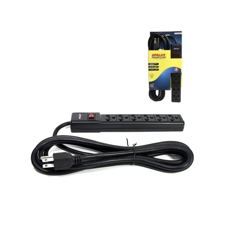 Supresor de Pico de 2MT Opalux OP-FL28-2MTS Regleta Eléctrica de 2 Metros, Supresor de Pico 2M con 06 Tomas Universales y Cable de Poder de 16AWG Opalux OP-FL28-2MTS
