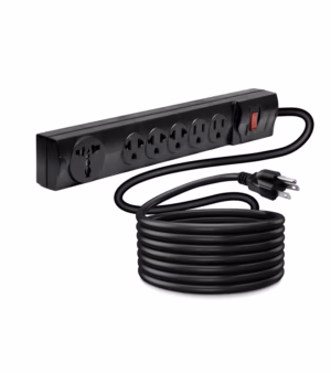 Regleta Eléctrica de 6 Tomas con Cable de Poder de 5 Metros Lancom ZX-8059 Supresor de Pico con 2 Tomas Planas + 3 Tomas Americanas + 1 Toma Universal y Cable de Poder de 16AWG de 5MT