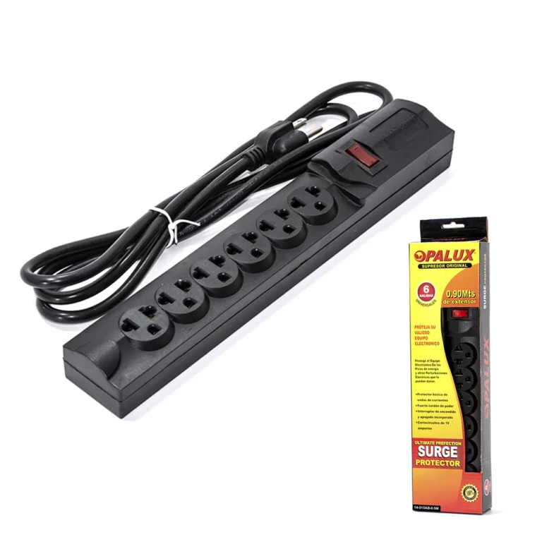 Supresor de Pico de 90CM Opalux 14-515AB-0.9M Regleta Eléctrica de 90 Centímetros Opalux 14-515AB-0.90M, Supresor de Pico con 6 toma americana