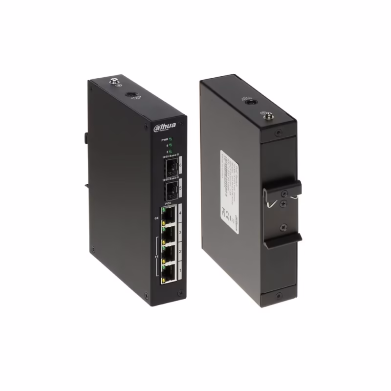 Switch PoE de 60W Dahua PFS3106-4ET-60 Switch PoE+ de 60W con 4 Puertos Poe y 2 Puertos Lan Gigabit Dahua DH-PFS3106-4ET-60, Switch PoE Fast Ethernet de 60W con Soporte PoE Plus y 2 Lan Gigabit 10/100/1000mbps