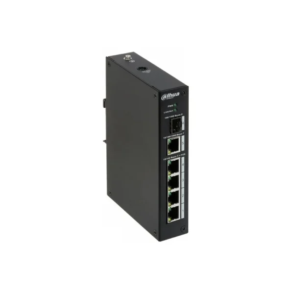 Switch PoE+ de 96W con 4 Puertos Poe y 2 Puertos Lan Dahua PFL2106-4ET-96 Switch PoE Fast Ethernet de 96W con Soporte PoE Plus y 2 Lan Gigabit 10/100/1000mbps