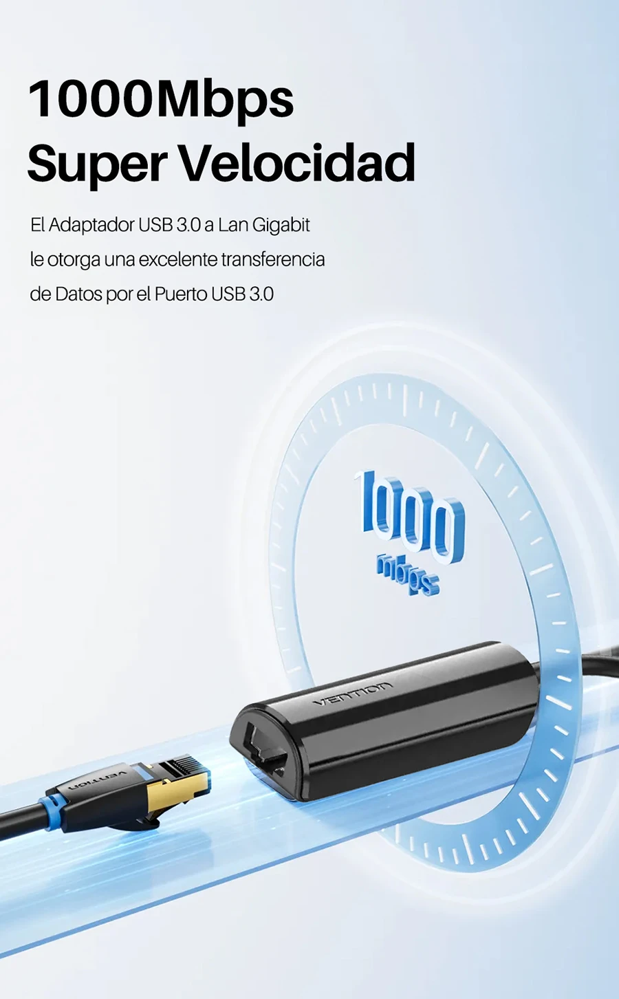Adaptador USB 3.0 a Lan Ethernet Gigabit - Vention CEHBB