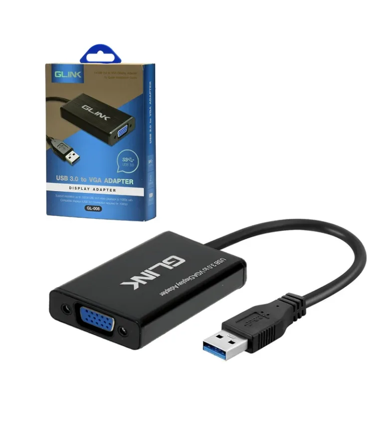 Adaptador USB a VGA Glink GL-008 Adaptador USB 3.0 a VGA DB15 Hembra - Glink GP-GL008