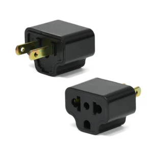 Adaptador de Enchufe con Eliminador de Tierra Opalux P-514N Adaptador Eliminador de Tierra color Negro con Espiga Plana