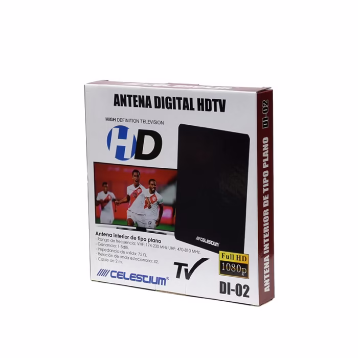 Antena HD para TV Digital TDT Celestium DI  Antena HD para Televisión con señal UHFy VHF para Señal Digital Abierta TDT ISDB t Celestium DI