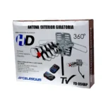 Antena HDTV Giratoria para Exteriores TDT Celestium FD-094BP Antena HD para Televisión con señal UHF y VHF para Señal Digital Abierta TDT ISDB-t y Base Giratorio Amplificado Celestium FD-094BP