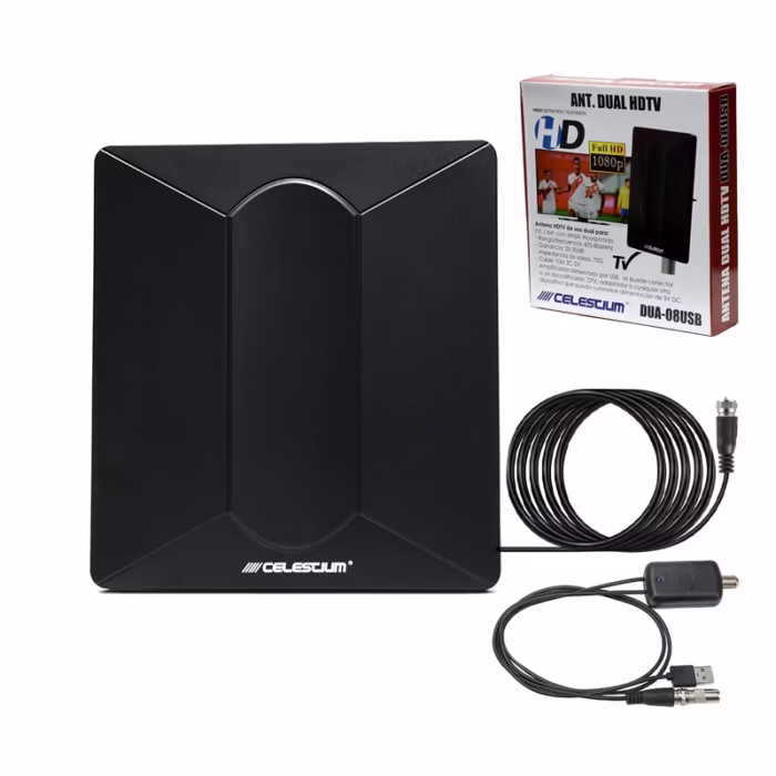 Antena UHF para TV Digital TDT Celestium DUA USB Antena para Interior y Exterior UHF para Señal Digital Abierta TDT ISDB t Celestium DUA USB