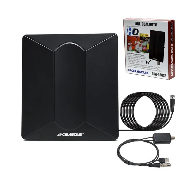 Antena UHF para TV Digital TDT Celestium DUA-08USB Antena para Interior y Exterior UHF para Señal Digital Abierta TDT ISDB-t Celestium DUA-08USB