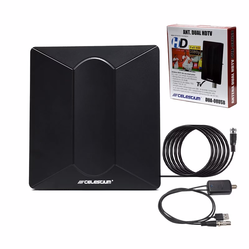 Antena UHF para TV Digital TDT Celestium DUA USB Antena para Interior y Exterior UHF para Señal Digital Abierta TDT ISDB t Celestium DUA USB