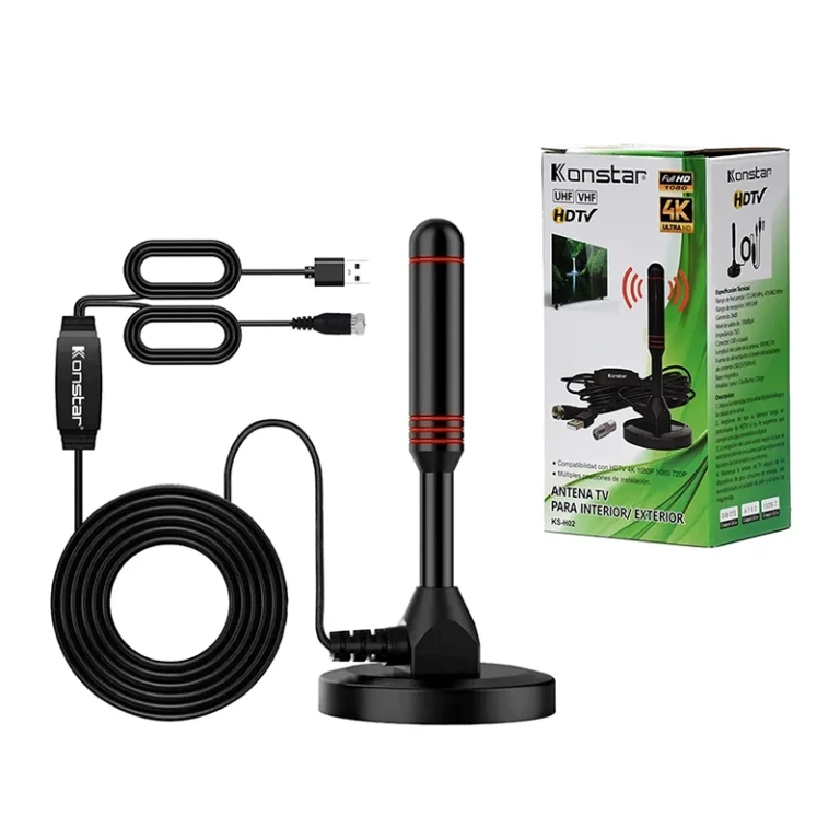 Antena para TV Digital TDT Konstar KS-H02 Antena para Interior Exterior UHFVHF con Base Imantada para Señal Digital Abierta TDT ISDB-t - Konstar KS-H02