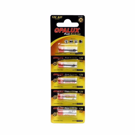 Blíster Pila A27 de 12V Alcalina Opalux OP-27P5 Batería de 12V Alcalina Modelo A23 - Opalux OP-27P5