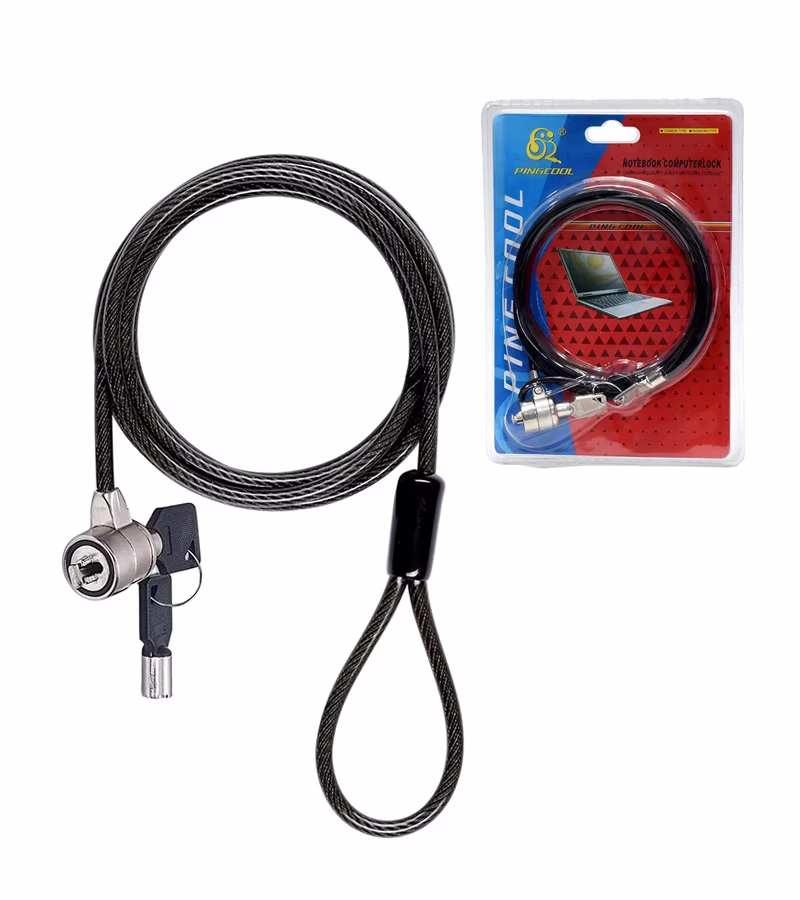 Cable de Seguridad para Laptop con Llave American NET GP  LL Cable de Seguridad para Laptop Con Llave y Cable Siliconado de color Negro Llave American NET GP LLM