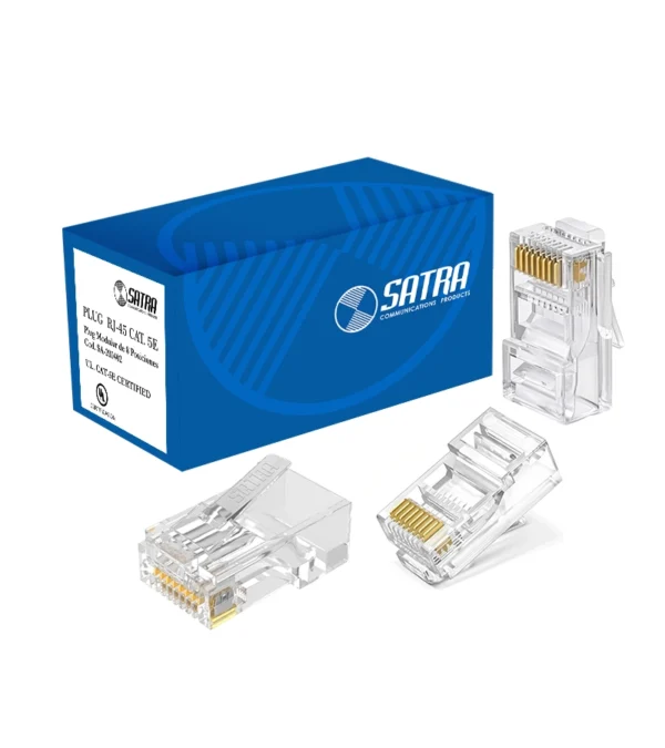 Conector RJ45 Cat5E SATRA SA-200402 Caja de  Conector Plug RJ45 Cat5E SATRA SA-200402