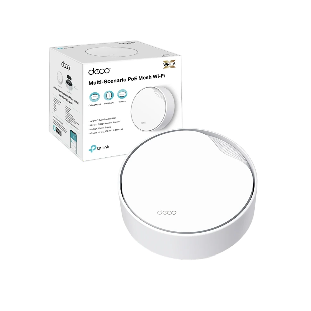 Deco X50-PoE Sistema Mesh WiFi6 Mesh con AI AX3000 Sistema Deco Mesh X50-PoE con Wi-Fi 6 y Inteligencia Artificial AX3000