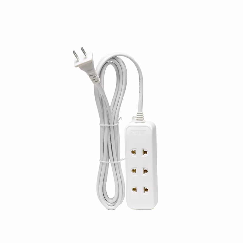 Extensión de Corriente de  Metros Opalux OP NK Extensión Eléctrica de  Tomas Universales   toma Plana con Cable de  Metros de AWG Color Blanco