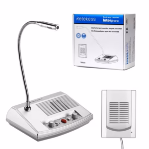 Intercomunicador para Ventanilla de Atención TW101 Set de Intercomunicador para Ventanilla de Atención Con Bi-Micrófono y Parlante Incorporado - Retekess ZZ-TW101