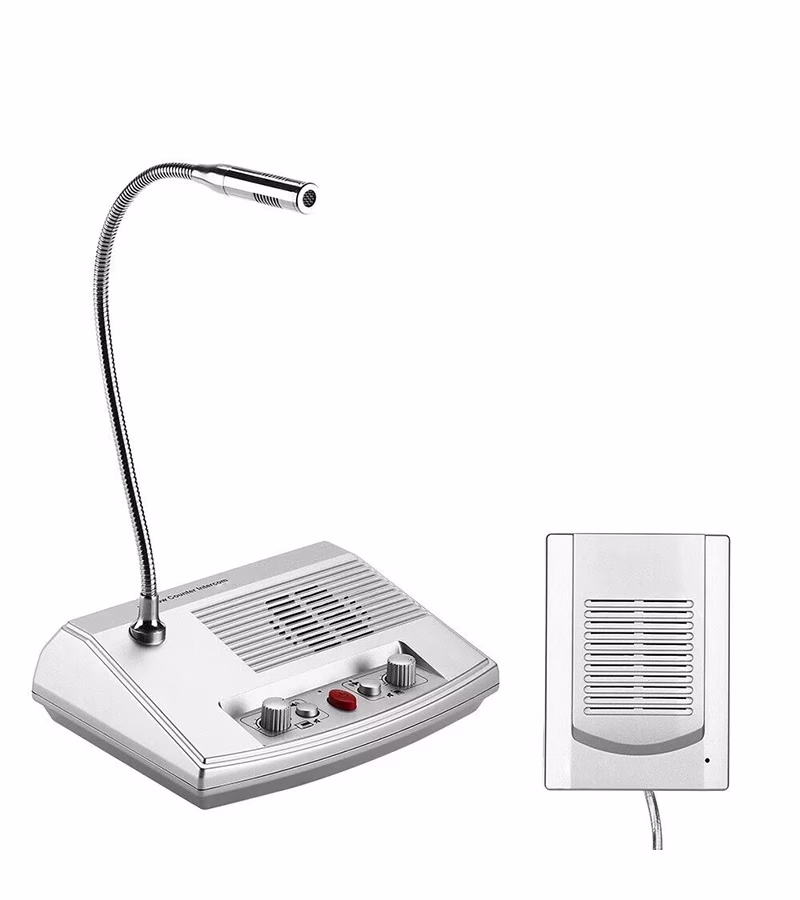 Intercomunicador para Ventanilla de Atención TW Set de Intercomunicador para Ventanilla de Atención Con Bi Micrófono y Parlante Incorporado   Retekess ZZ TW