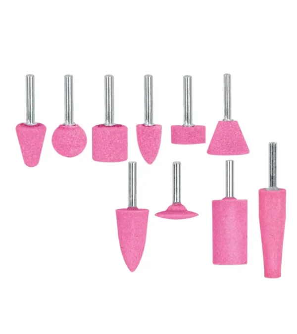 Juego de 10 piedras montadas zanco 1/4" Truper JPM-10 Juego de 10 Piedras Abrasivas para Rectificación - Truper JPM-10