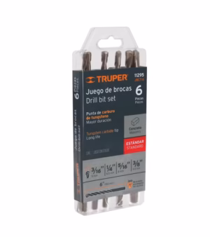 Juego de Brocas para Concreto 6 Piezas Truper JBCT Brocas para Concreto de 6 Piezas en Carburo de tungsteno Truper JBCT 11295