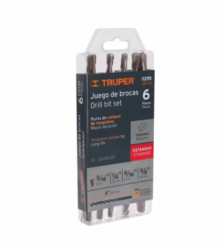 Juego de Brocas para Concreto  Piezas Truper JBCT Brocas para Concreto de  Piezas en Carburo de tungsteno Truper JBCT