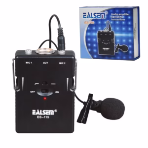 Micrófono Condensador de Solapa Amplificado - Ealsem ES-115 Micrófono Alámbrico Solapero Direccional con Condensador Phanthom - Ealsem ES-115