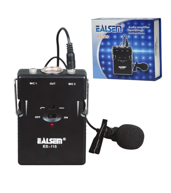 Micrófono Condensador de Solapa Amplificado - Ealsem ES-115 Micrófono Alámbrico Solapero Direccional con Condensador Phanthom - Ealsem ES-115