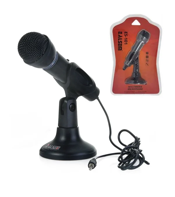 Micrófono Condensador para PC Ealsem ES-101 Micrófono Condensador Omnidireccional para PC o Laptop con Base para Escritorio - EALSEM ES-101