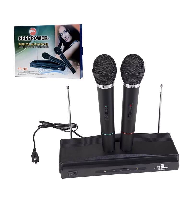Micrófono Inalámbrico Doble   Free Power FP  Micrófono Inalámbrico Doble con Frecuencia VHF   Free Power FP  Micrófono de Frecuencia Fija VHF