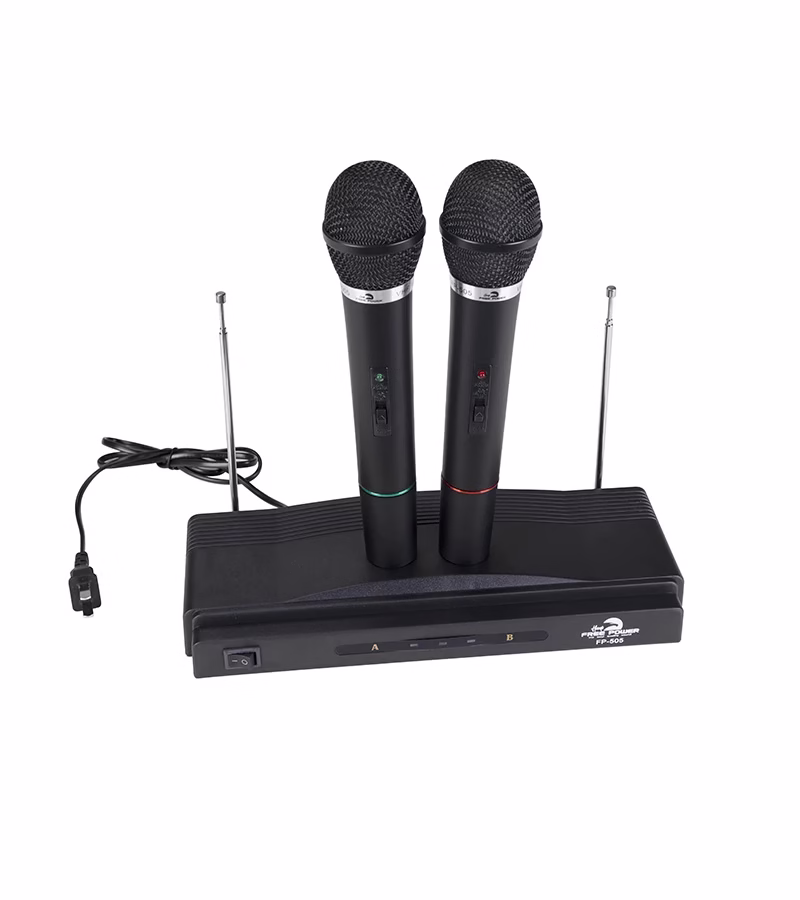 Micrófono Inalámbrico Doble   Free Power FP  Micrófono Inalámbrico Doble con Frecuencia VHF   Free Power FP  Micrófono de Frecuencia Fija VHF