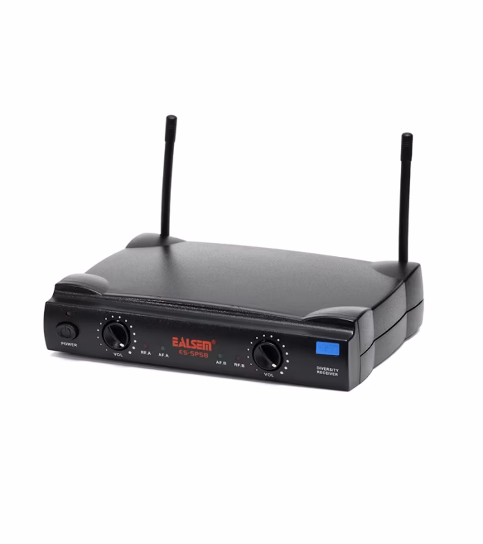 Micrófono Inalámbrico Doble de Vincha VHF Ealsem ES SP Micrófono Inalámbrico VHF con Doble Vincha y Control de Volumen   Ealsem ES SP