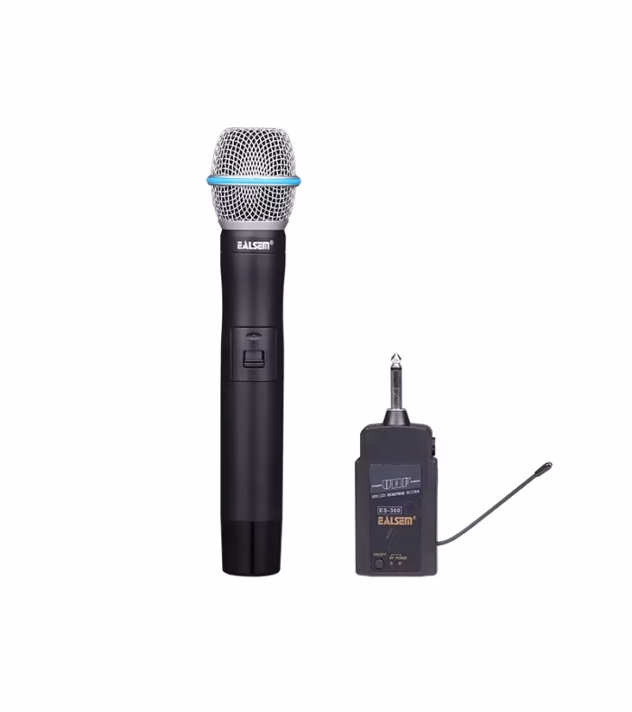 Micrófono Inalámbrico Profesional UHF EALSEM ES  Micrófono Inalámbrico de Mano con Frecuencia UHF   Ealsem ES