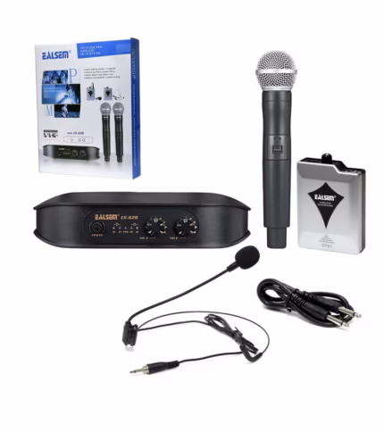 Micrófono Inalámbrico VHF de vincha y Mano Ealsem ES-620 Micrófono Inalámbrico de Vincha y Mano con Frecuencia VHF - Ealsem ES-620